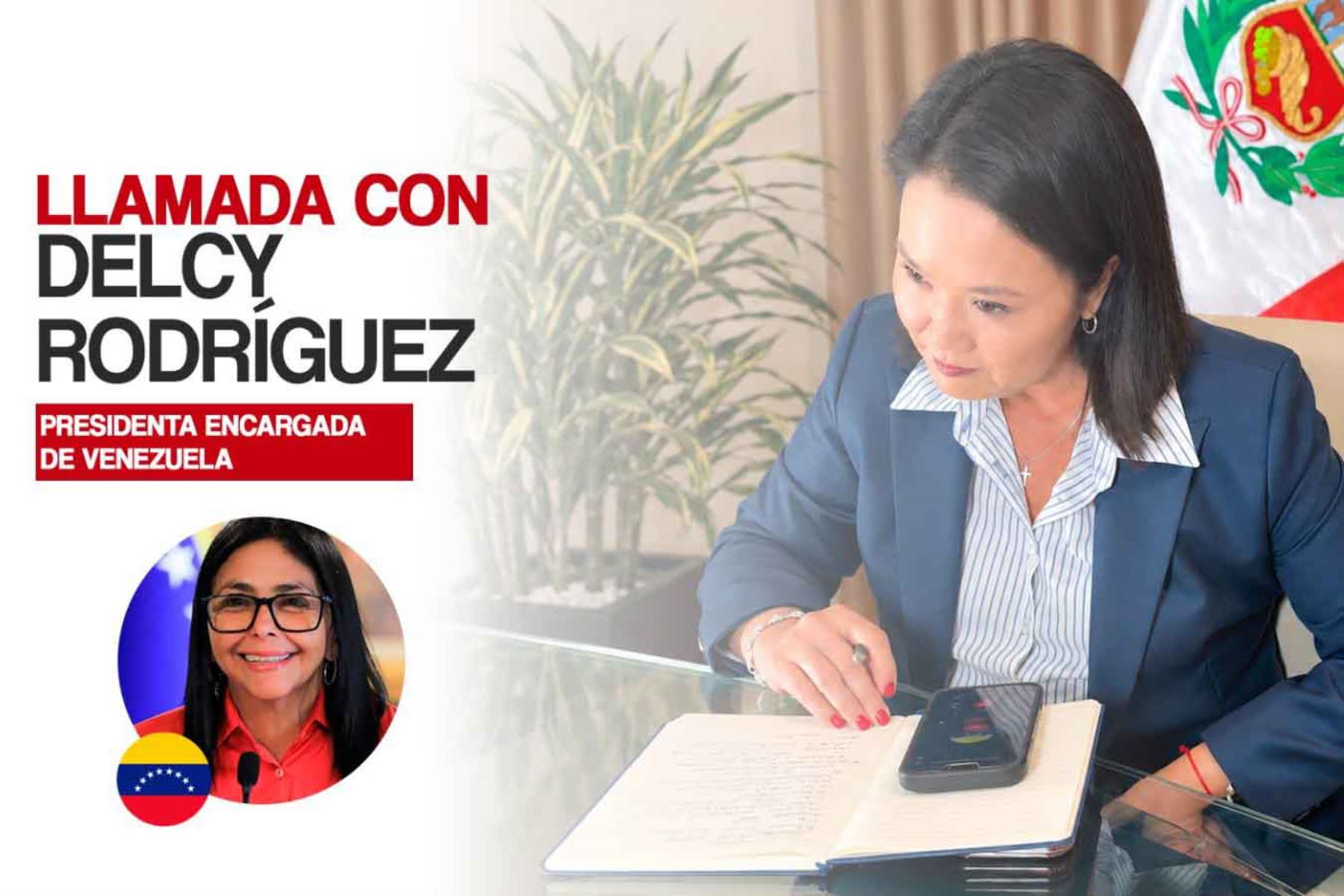 Presidenta Fujimori aborda tema migratorio con mandataria venezolana Delcy Rodríguez