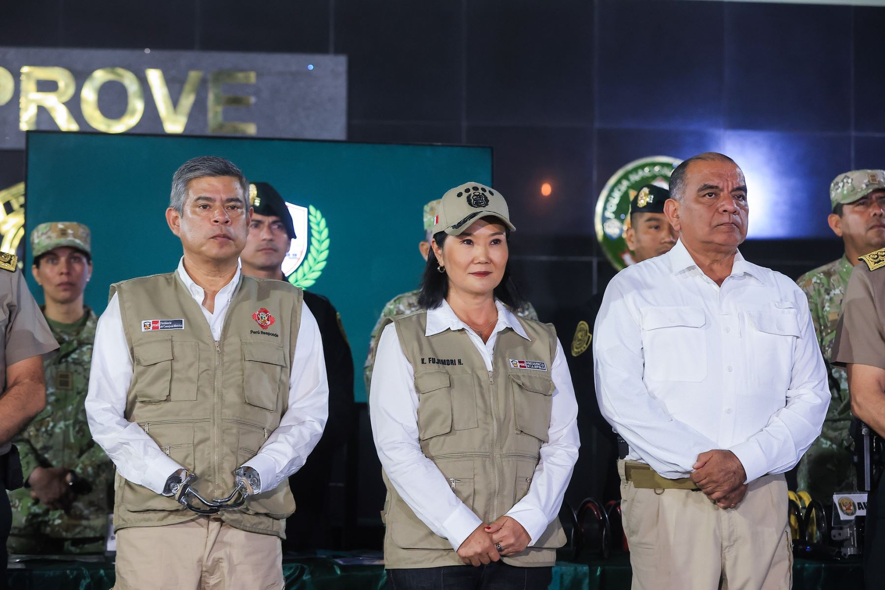 La presidenta de la república, Keiko Fujimori participó anoche en la presentación de resultados y logros obtenidos en los últimos días por el Comando Unificado para enfrentar la criminalidad y la delincuencia en el país. Foto: ANDINA/Prensa Presidencia