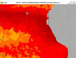 El calentamiento del mar, con temperaturas en promedio 4.5 grados Celsius por encima de lo normal favorecen las condiciones para un evento del fenómeno El Niño extraordinario, afirma el Senamhi.