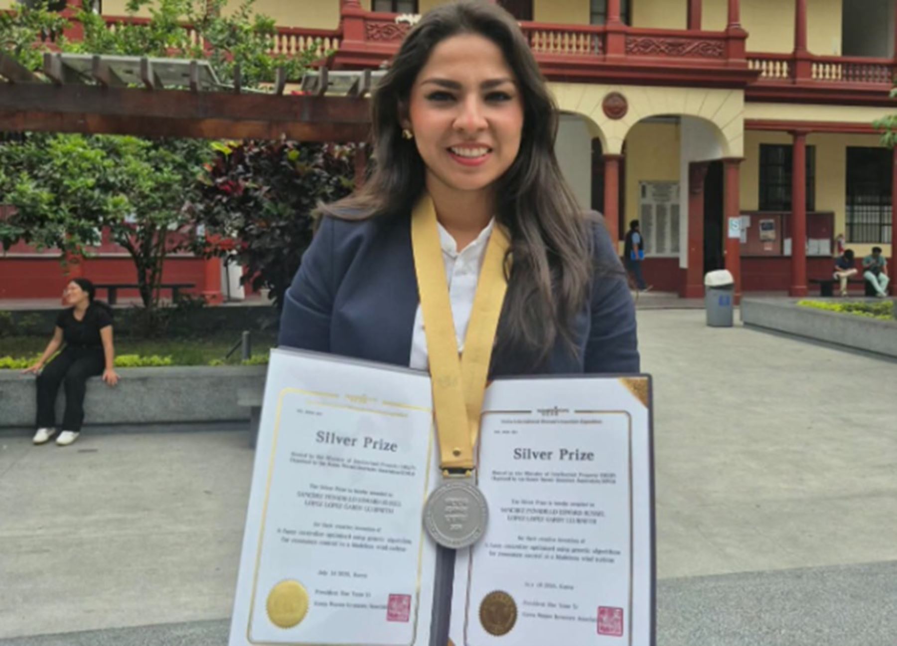 Moyobambina Gardy López conquista medalla de plata en concurso internacional de inventos