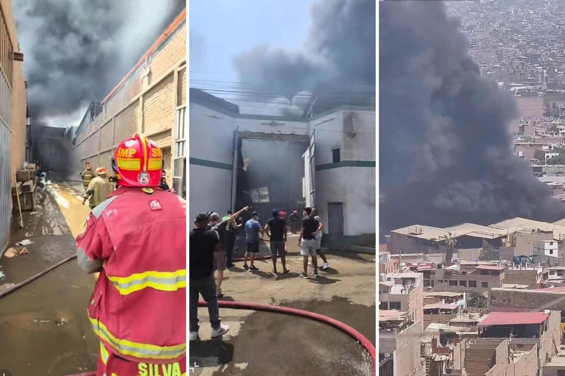 Puente Piedra: incendio de grandes proporciones consume una fábrica de plásticos [video]