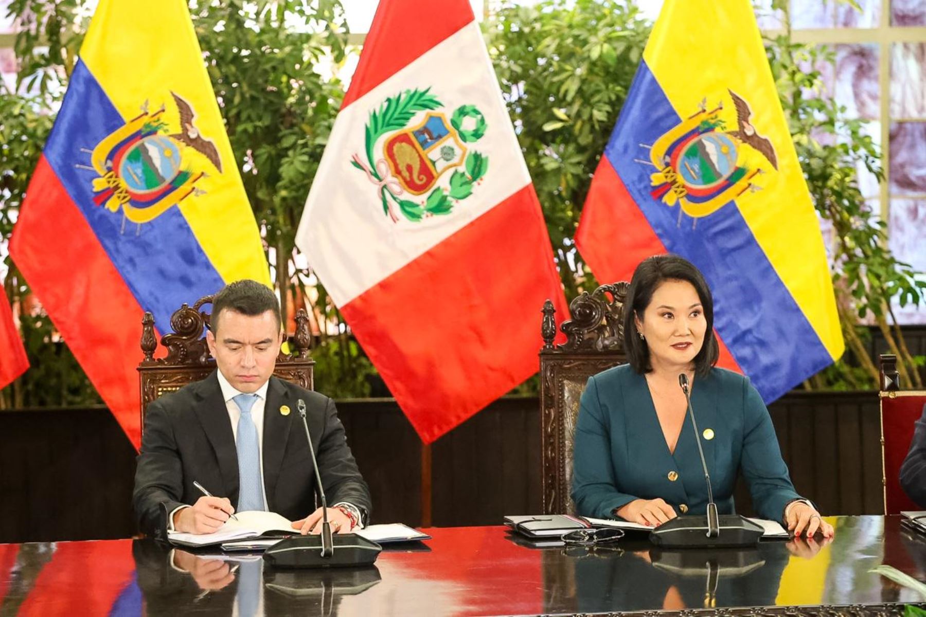 Presidenta de la república, Keiko Fujimori, participa en el Encuentro Presidencial y XVII Gabinete Binacional Perú–Ecuador. Foto: ANDINA/ Luis Iparraguirre