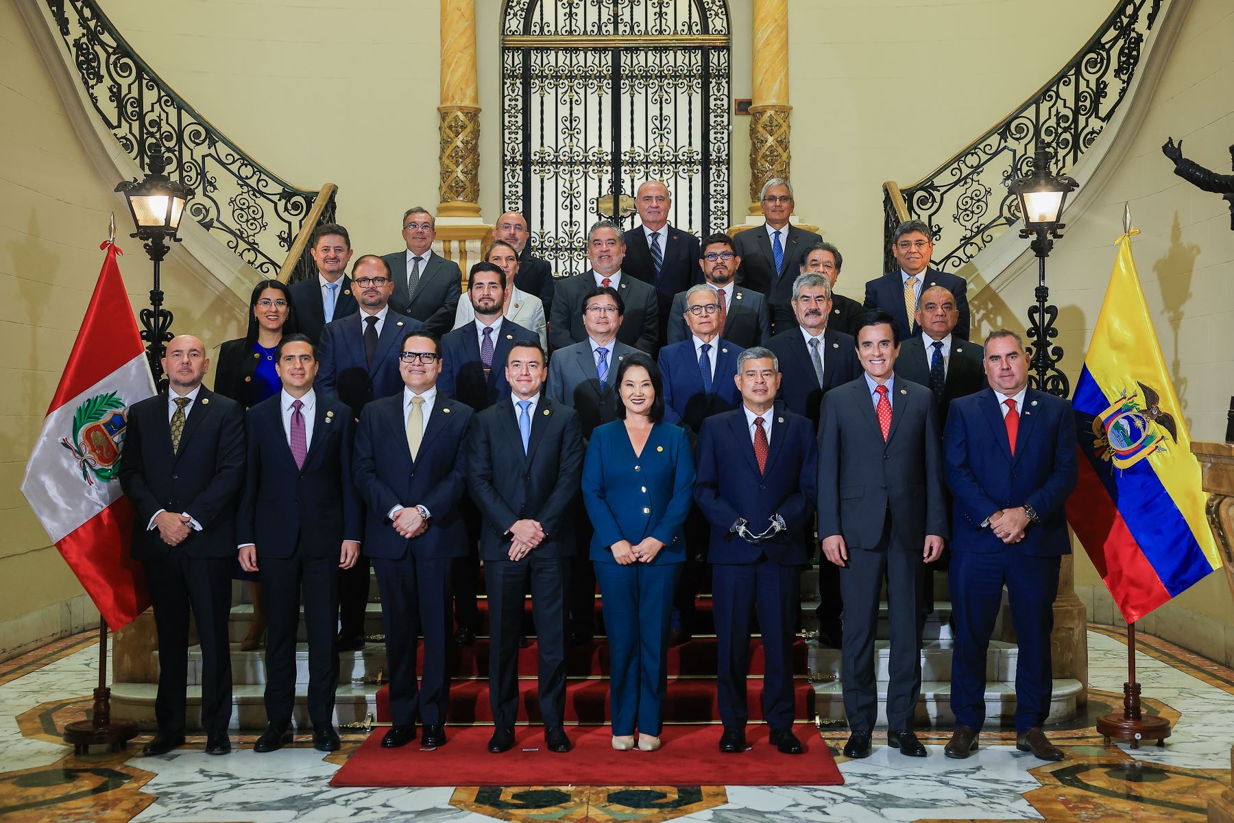 Foto oficial del Encuentro Presidencial y XVII Gabinete Binacional Perú-Ecuador. Foto: ANDINA/Prensa Presidencia