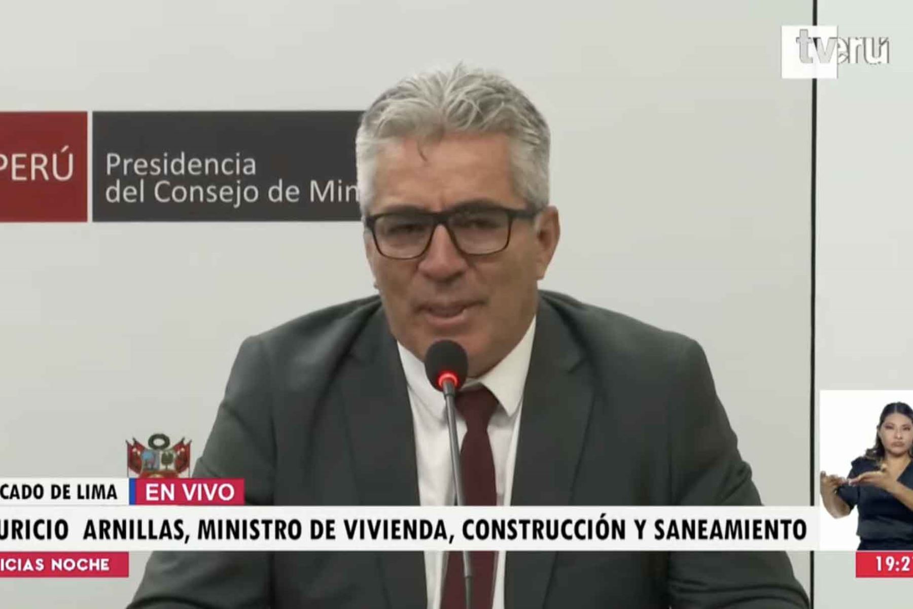 Ministro de Vivienda: más de 15 millones de peruanos no tienen acceso a desagüe