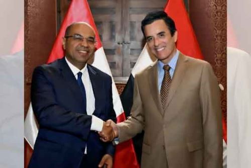 Canciller Carlos Espá y embajador de Egipto impulsan la agenda económica bilateral. Foto: ANDINA/difusión.