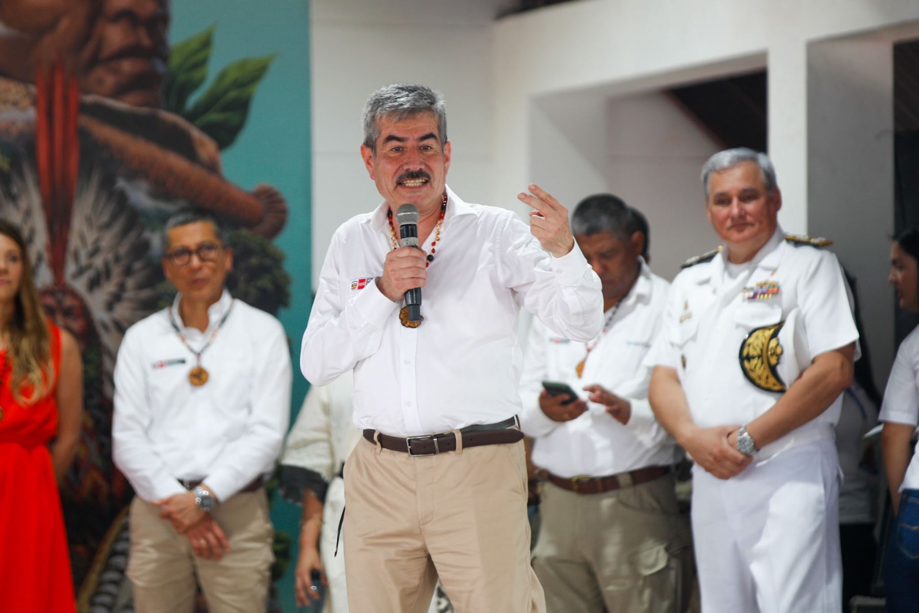 Representantes y autoridades participan en las actividades de la ExpoAmazónica 2026, que tiene como sede la ciudad de Pucallpa. La feria busca fortalecer la integración comercial de las regiones amazónicas y proyecta generar alrededor de siete millones de dólares en oportunidades de negocio. Foto: ANDINA/Ricardo Cuba.
