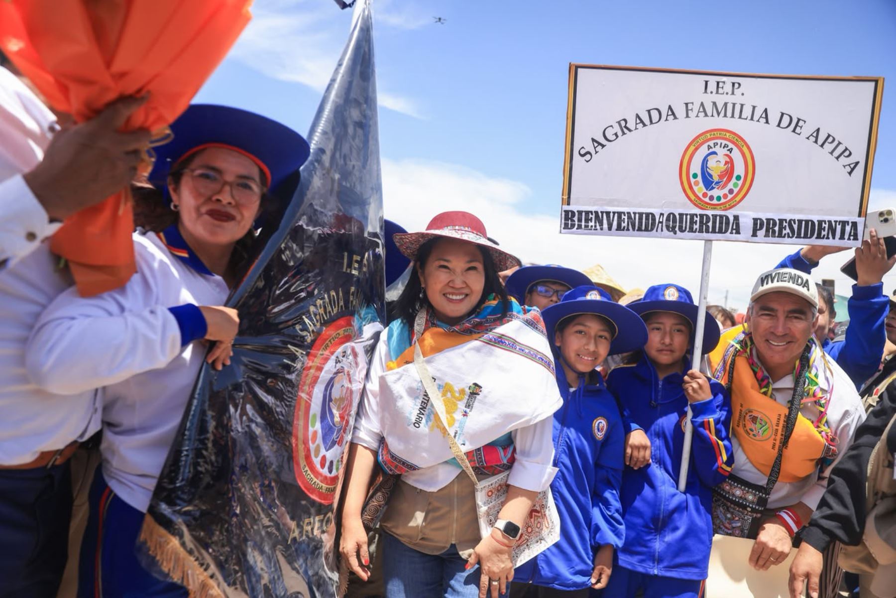 Presidenta Keiko Fujimori llega a Arequipa para inaugurar sistemas de agua potable y alcantarillado que beneficiará a más de 30 000 peruanos. Foto: ANDINA/Prensa Presidencia