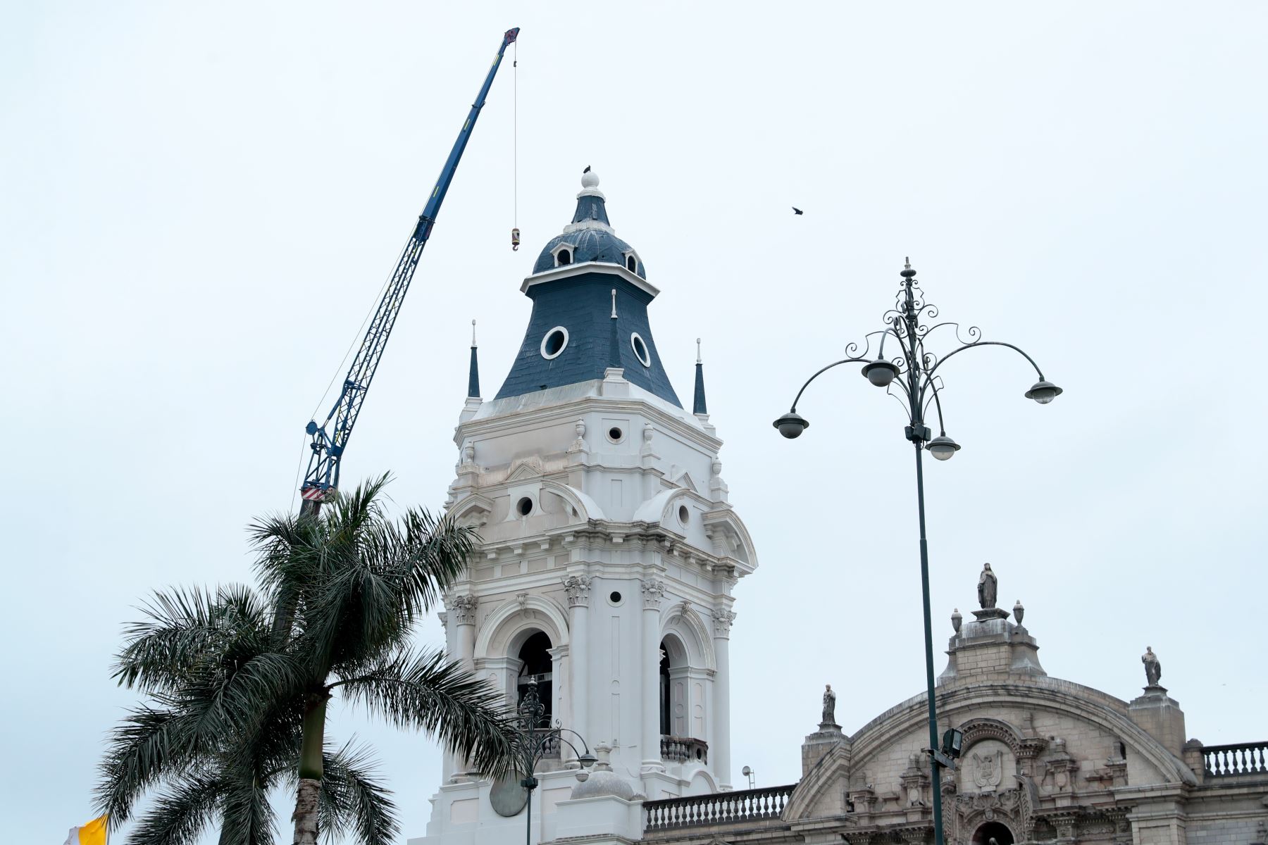 El viernes 23 de octubre de 2026 se realizan obras de refaccionamiento de la Catedral de Lima, en el Cercado de Lima, ante la próxima llegada del papa León XIV al Perú el 11 de noviembre. Foto: ANDINA/Daniel Bracamonte