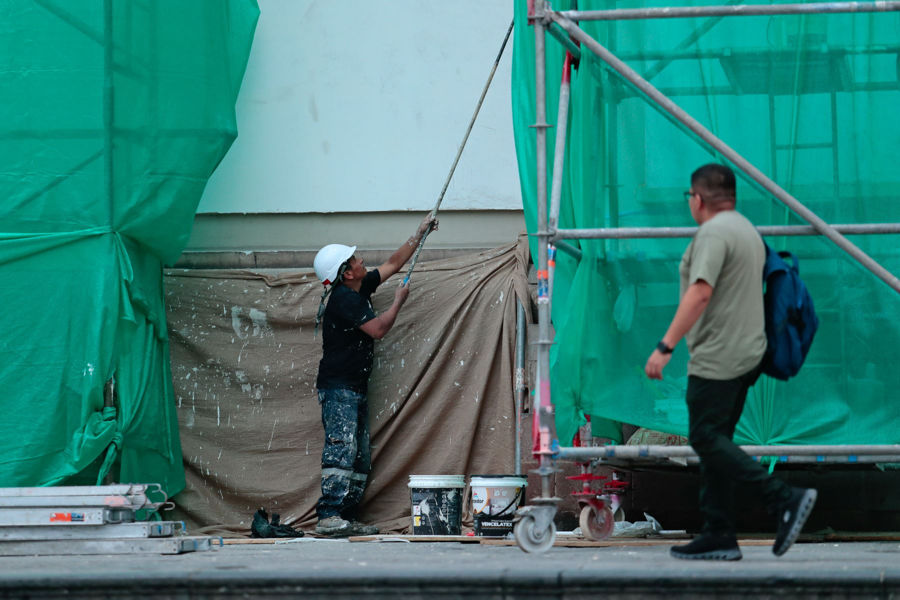 El viernes 23 de octubre de 2026 se realizan obras de refaccionamiento de la Catedral de Lima, en el Cercado de Lima, ante la próxima llegada del papa León XIV al Perú el 11 de noviembre. Foto: ANDINA/Daniel Bracamonte
