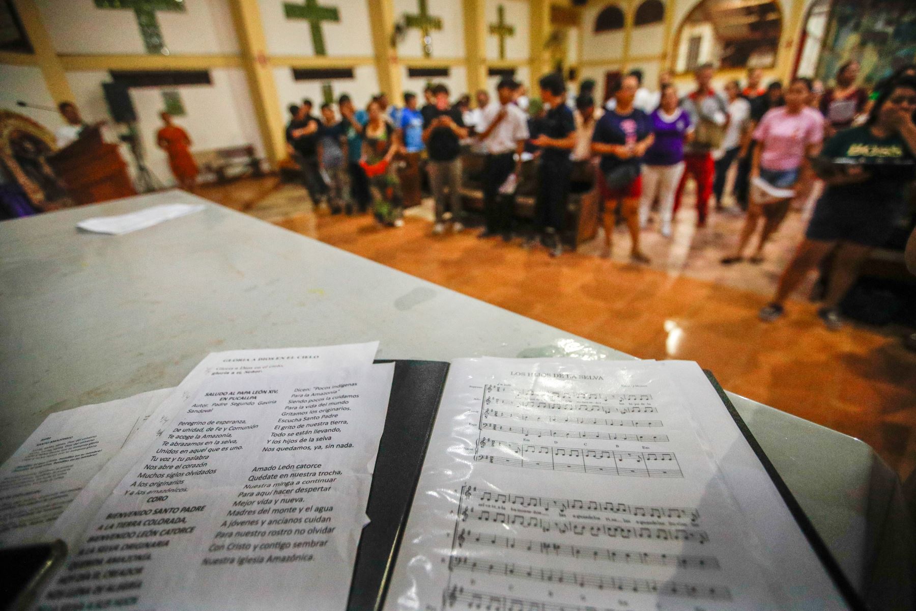El coro de Pucallpa acompañará al papa León XIV durante la misa que el Sumo Pontífice realizará en esta ciudad.  Photo: ANDINA/Ricardo Cuba