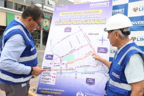 La Municipalidad Metropolitana de Lima, a través del Fondo Metropolitano de Inversiones (INVERMET), presenta el plan de desvío del proyecto de la nueva Vía Rápida Canadá*, intervención que busca mejorar la movilidad urbana y optimizar la transitabilidad vehicular y peatonal en los distritos de San Borja, San Luis y Ate. Foto:ANDINA/Melina Mejia