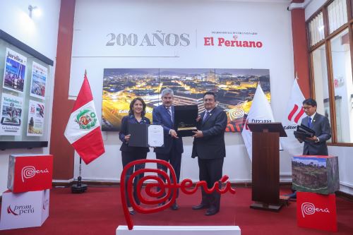 PromPerú otorgó a la Empresa Peruana de Servicios Editoriales (Editora Perú) la licencia y las certificaciones de la Marca Perú para uso institucional y de sus marcas Diario Oficial El Peruano y Agencia Andina. Foto: ANDINA/Andrés Valle