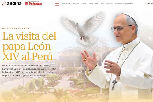 Especial interactivo de la agenci Andina y el Diario El Peruano sobre la visita del papa León XIV al Perú.