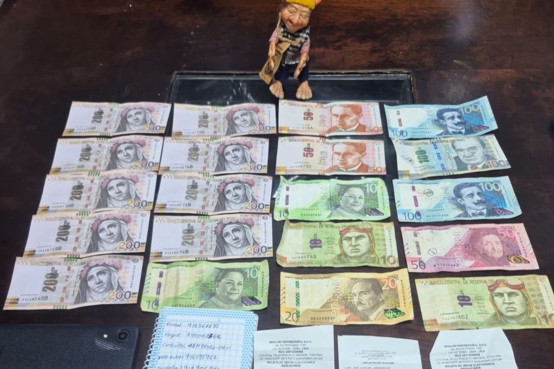 PNP captura banda "Los Orientales", dedicada a fabricar y traficar billetes falsificados