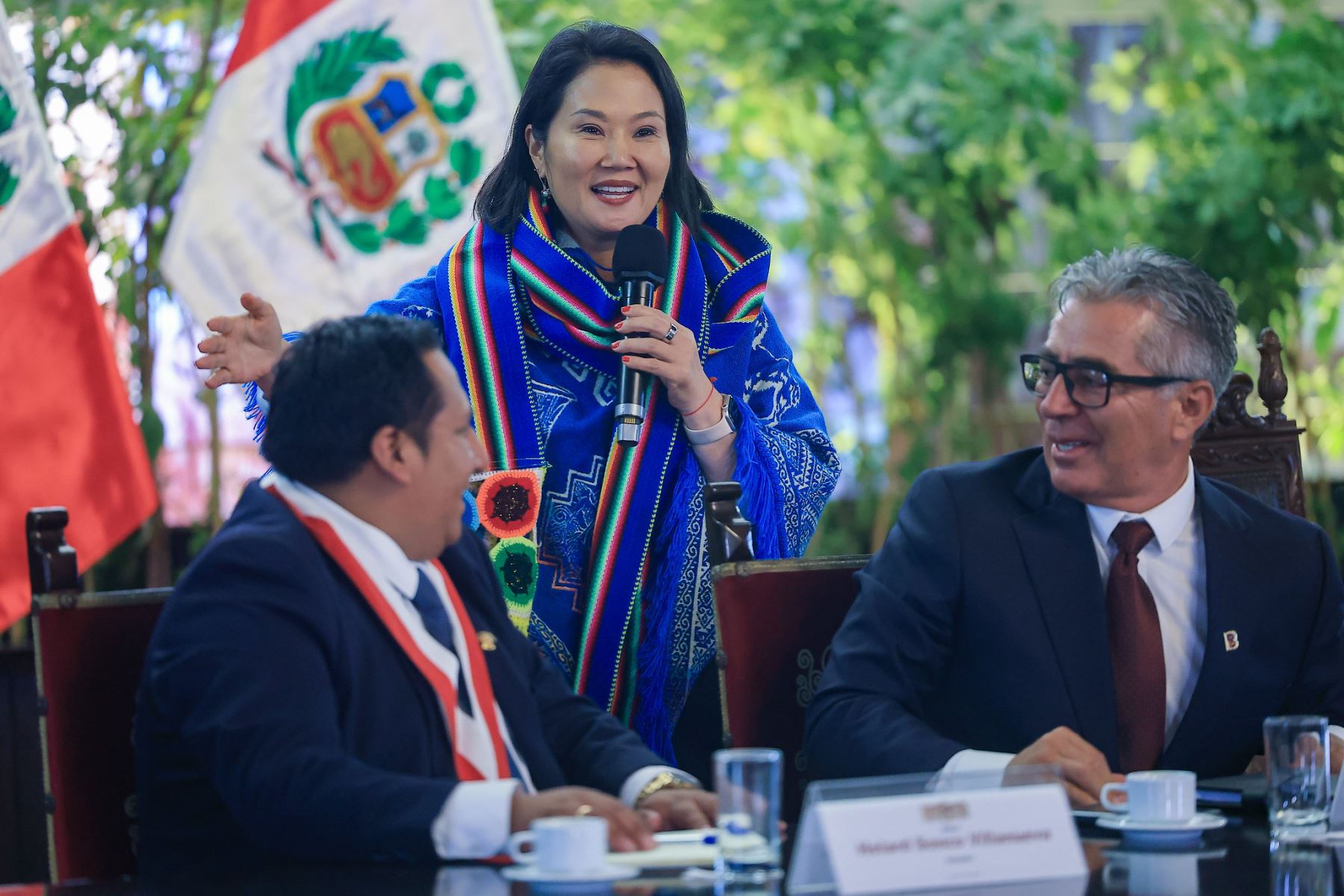 Presidenta Keiko Fujimori se reunió con representantes de organizaciones de Puno para impulsar proyectos de agua y saneamiento en la región. Foto: ANDINA/Prensa Presidencia