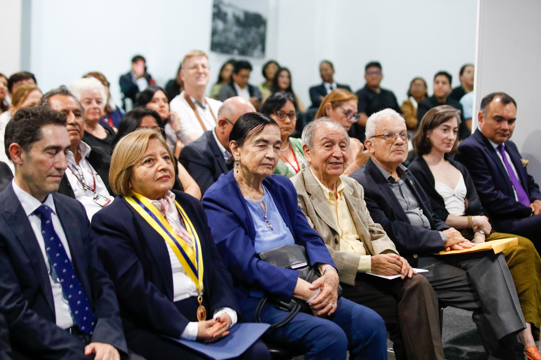 Develado de escultura de autoridades de la civilización Caral y conferencia de Ruth Shady. Foto: ANDINA/Ricardo Cuba