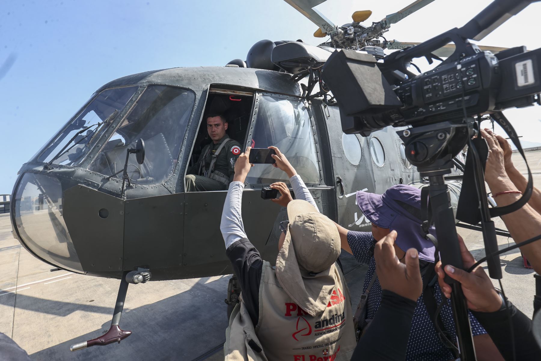 El helicóptero previsto para trasladar al papa León XIV cubrirá la ruta entre Chiclayo y Santa Cruz, en la región Cajamarca. Foto: ANDINA/ Juan Carlos Guzmán