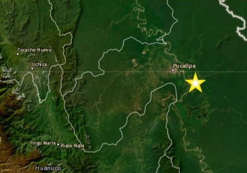 Un temblor de magnitud 4.6 se registró esta madrugada cerca de la ciudad de Pucallpa.