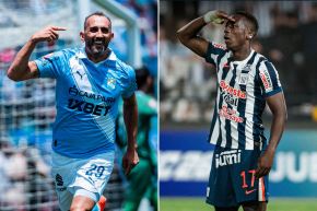 Hernán Barcos (Sporting Cristal) y Luis Advíncula (Alianza Lima). 