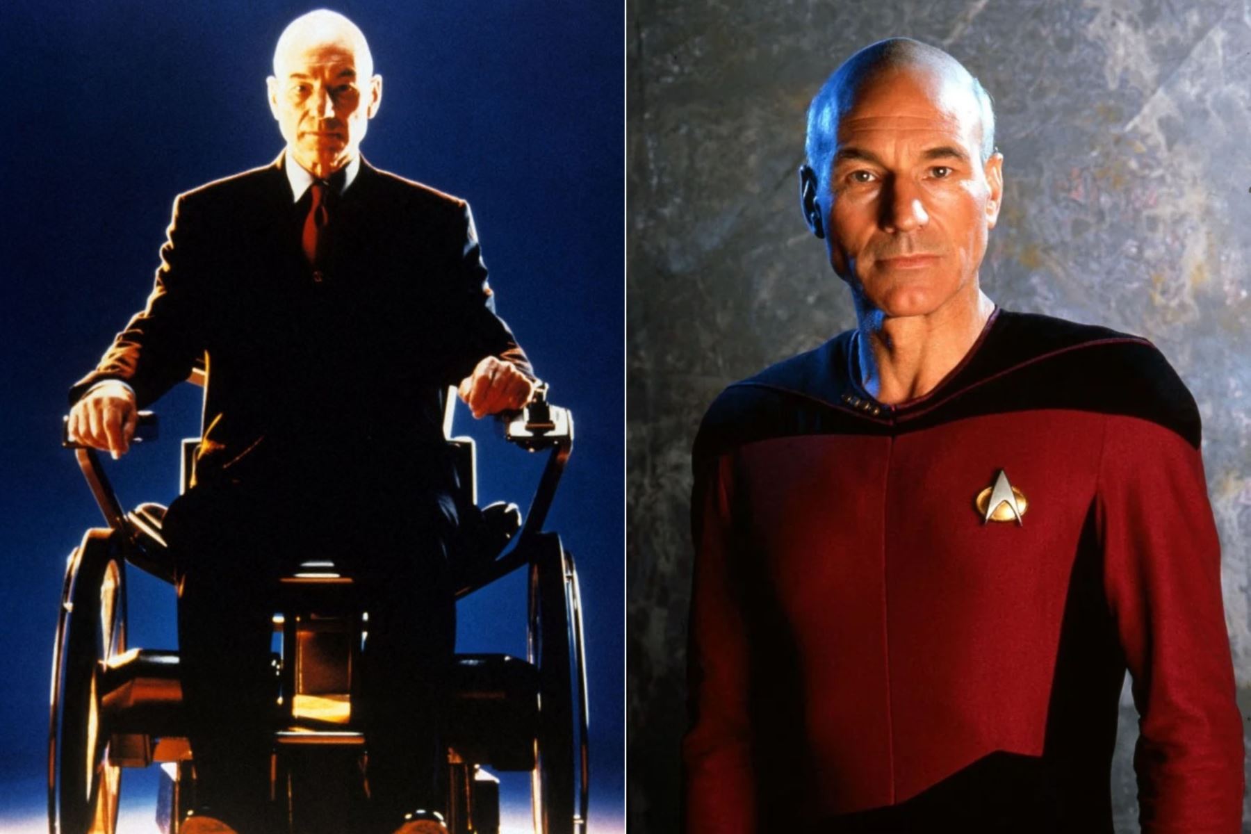 Patrick Stewart alcanzó fama mundial gracias a dos personajes emblemáticos: el capitán Jean-Luc Picard, de "Viaje a las estrellas", y el profesor Charles Xavier, líder de los mutantes en "X-Men". Ambos papeles marcaron su trayectoria en la ciencia ficción y el cine de superhéroes. Foto: ANDINA/Composición con fotos de AFP.