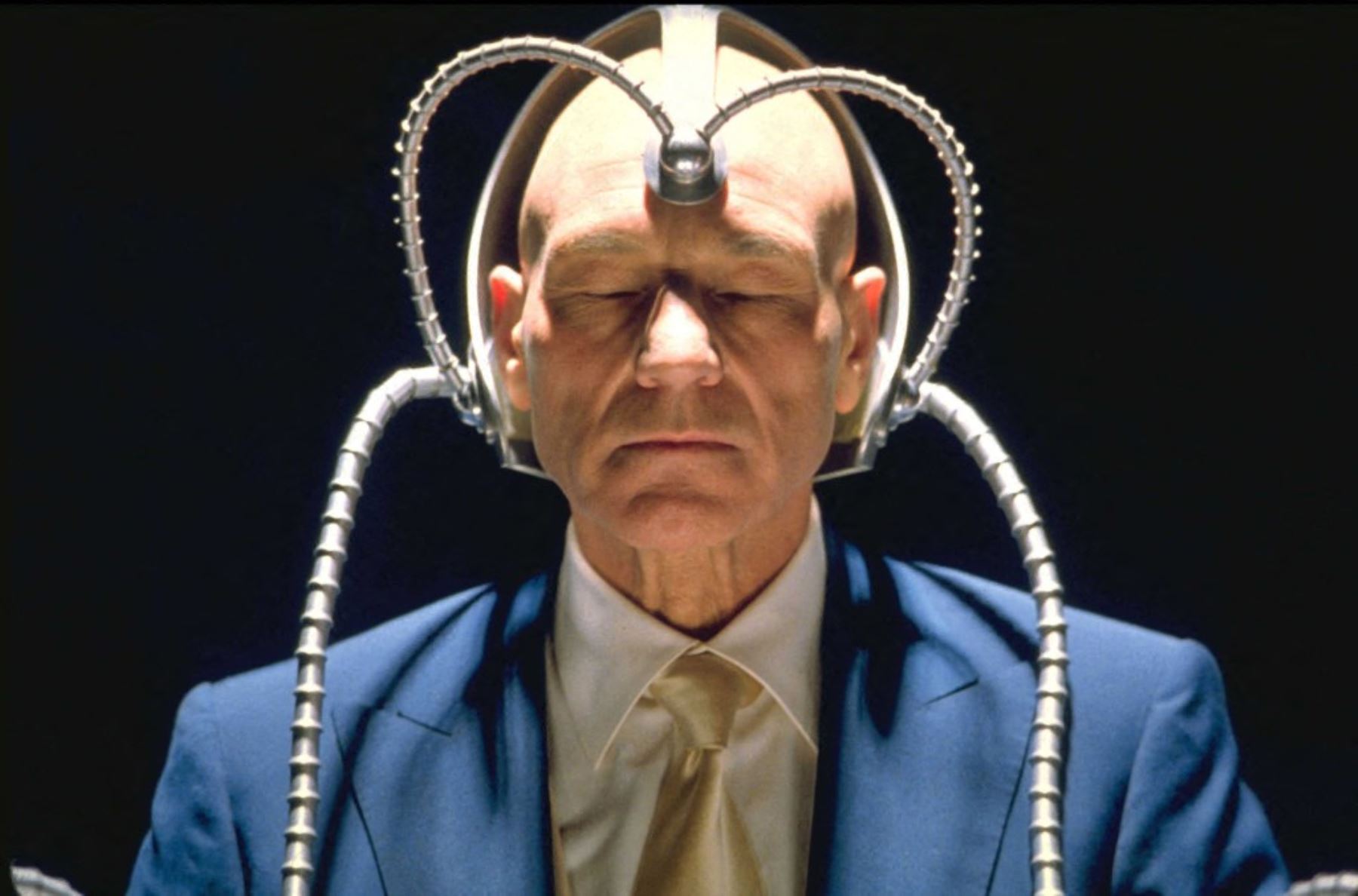 Patrick Stewart aparece como el profesor Charles Xavier utilizando Cerebro, un dispositivo tecnológico que amplifica sus poderes telepáticos y le permite localizar mutantes en distintas partes del mundo. Esta máquina es uno de los elementos más reconocibles del universo de "X-Men". Foto: ANDINA/AFP.