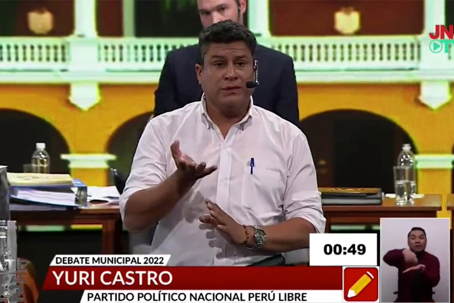 Debate Electoral 2022: Yuri Castro candidato de Perú Libre