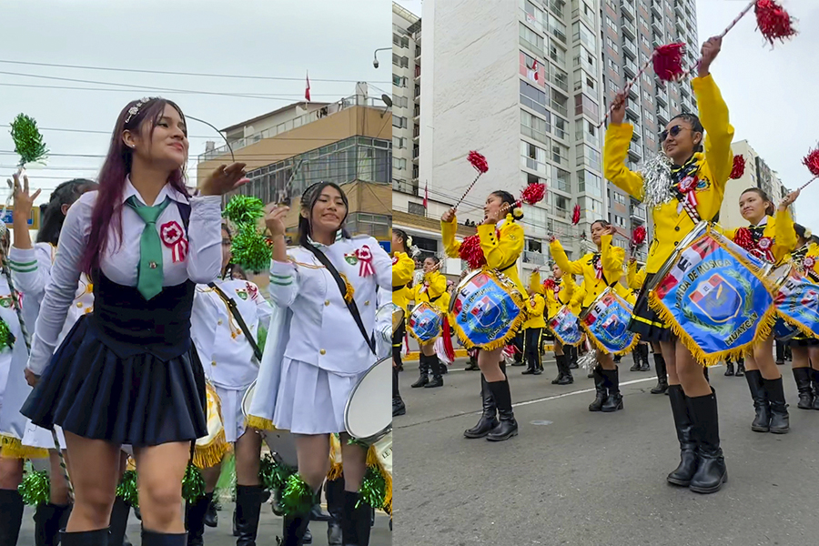 Fiestas Patrias: desfilan colegios de Huaycán virales por su originalidad