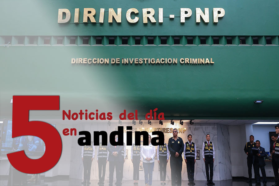 Las 5 del día: Presidenta Dina Boluarte inaugura central para denunciar extorsiones