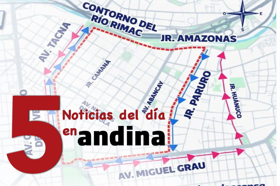Las 5 del día: se inicia restricción vehicular en Centro Histórico de Lima ante manifestaciones