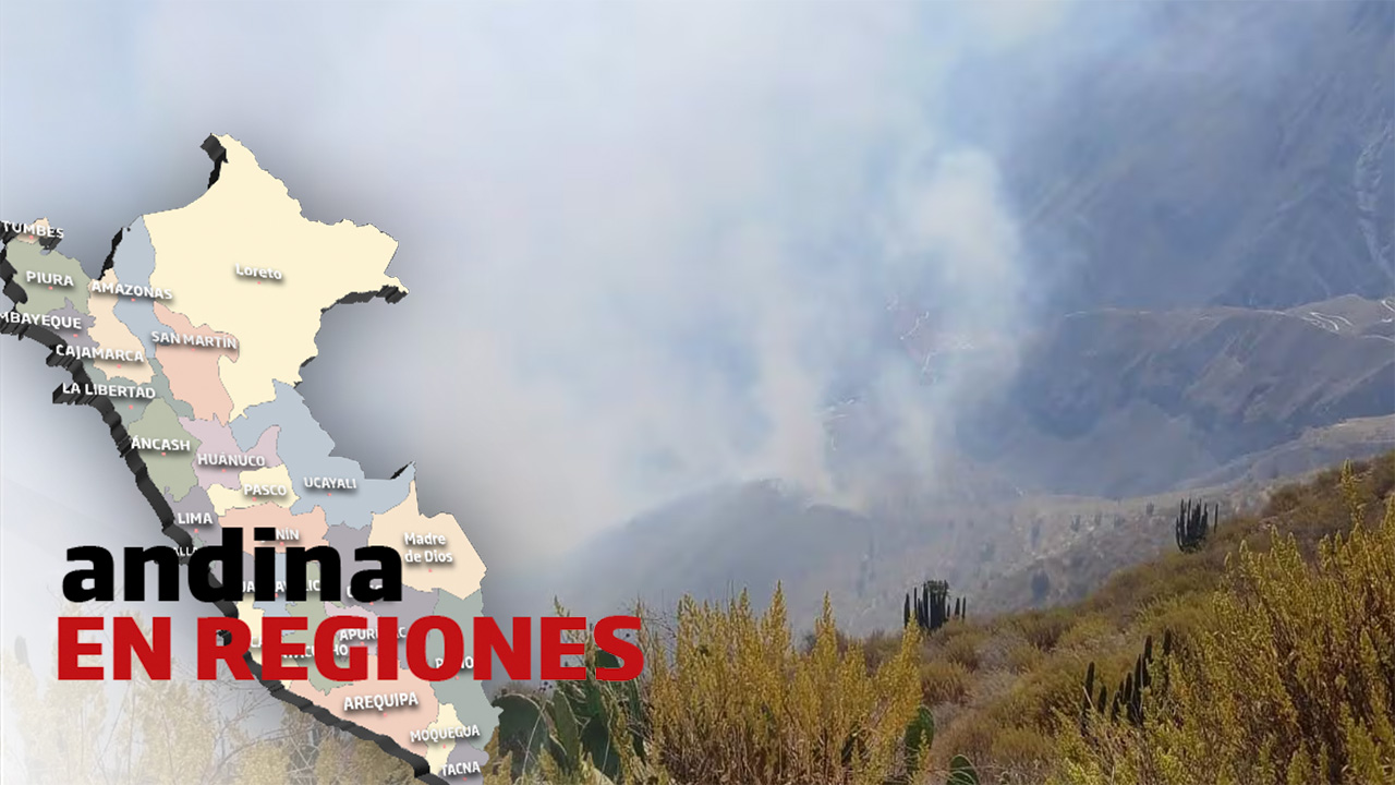 Andina en regiones: incendio forestal azota Cabanaconde por segundo día consecutivo
